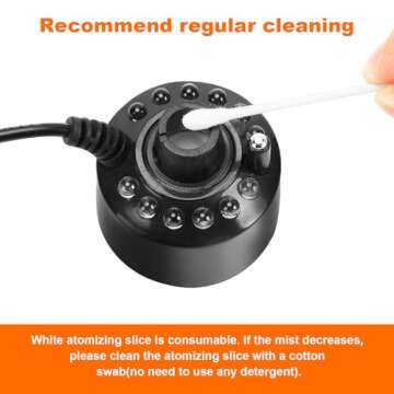 FITNATE Mist Maker, 12 LED Mister Fogger Water Fountain Pond Fog Machine Atomizer Air Humidifier, ultrasonic Mist fogger with Splash Guard, Perfect for Halloween and Other Holidays
