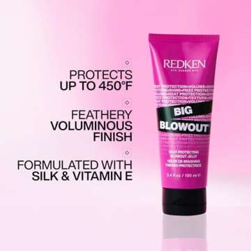 Redken Big Blowout Heat Protection Jelly Serum | Offers Shine and Texture | Frizz Control | Volume for Fine Hair | Blowdry Styling Gel | For All Hair Types