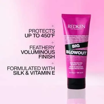 Redken Big Blowout Heat Protection Jelly Serum | Offers Shine and Texture | Frizz Control | Volume for Fine Hair | Blowdry Styling Gel | For All Hair Types