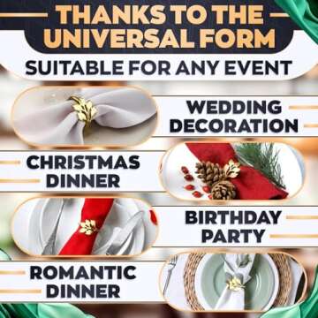 Gold Napkin Rings Set of 20 - Elegant & Durable Design