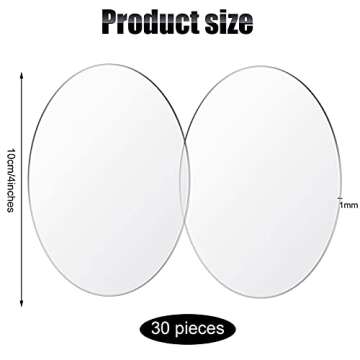 Jetec 30 Pcs Acrylic Circle Blanks Clear Acrylic Disc Round Transparent Acrylic Coasters Ornament Bl...