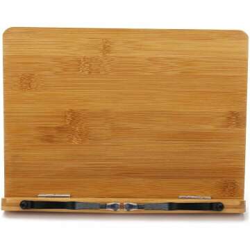 Adjustable Bamboo Book Stand for Cookbooks & Textbooks