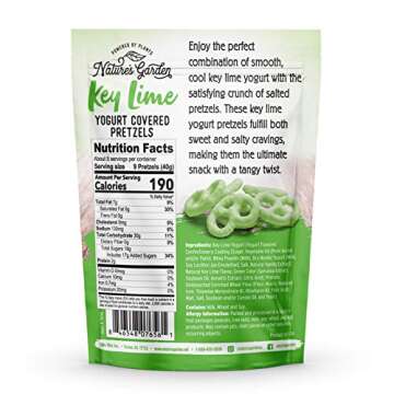 Nature's Garden Key Lime Yogurt Covered Pretzels – No Trans Fat, Indulgent Snack, Key Lime Pie Fla...