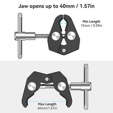 SMALLRIG Super Clamp with 1/4 and 3/8 Thread for Cameras, Lights, Umbrellas, Hooks, Shelves, Plate Glass, Cross Bars, etc - 735