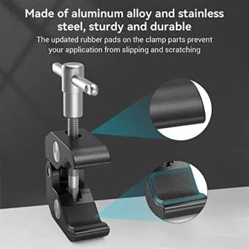 SMALLRIG Super Clamp with 1/4 and 3/8 Thread for Cameras, Lights, Umbrellas, Hooks, Shelves, Plate Glass, Cross Bars, etc - 735