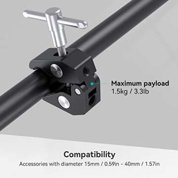 SMALLRIG Super Clamp with 1/4 and 3/8 Thread for Cameras, Lights, Umbrellas, Hooks, Shelves, Plate Glass, Cross Bars, etc - 735