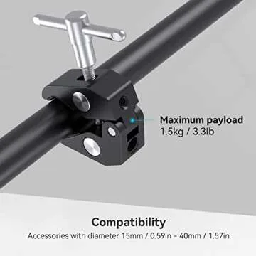 SMALLRIG Super Clamp with 1/4 and 3/8 Thread for Cameras, Lights, Umbrellas, Hooks, Shelves, Plate Glass, Cross Bars, etc - 735