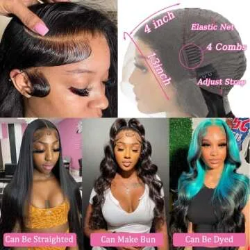 YELHADU Body Wave Lace Front Wig 100% Human Hair 22 inch