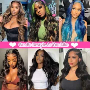 YELHADU Body Wave Lace Front Wig 100% Human Hair 22 inch