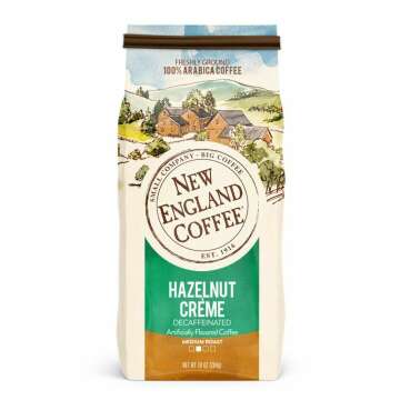 New England Coffee Hazelnut Crème Decaffeinated Medium Roast, 30oz
