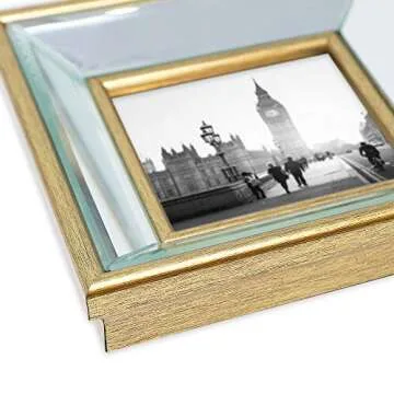 Elegant Isaac Jacobs Gold Beveled Mirror Picture Frame