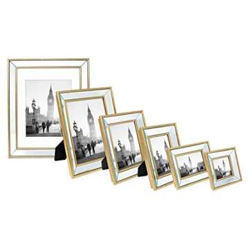 Elegant Isaac Jacobs Gold Beveled Mirror Picture Frame