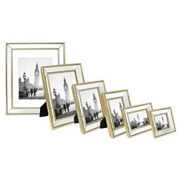 Elegant Isaac Jacobs Gold Beveled Mirror Picture Frame