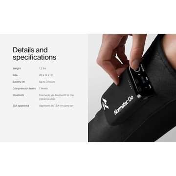 Hyperice Normatec Go Calf - Recovery System with Patented Dynamic Compression Massage Technology - Targeted Relief for Pain and Inflammation - FSA-HSA Approved