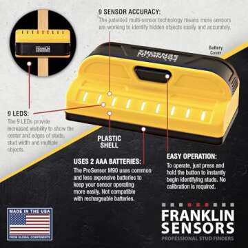 Accurate 9-Sensor ProSensor M90 Stud Finder for All Users