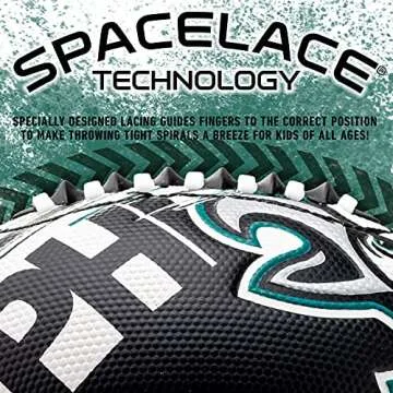 Franklin Sports NFL Philadelphia Eagles Football - Youth Mini Football - 8.5" Junior Size Ball - SPACELACE Easy Grip Texture- Perfect for Kids