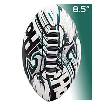 Franklin Sports NFL Philadelphia Eagles Football - Youth Mini Football - 8.5" Junior Size Ball - SPACELACE Easy Grip Texture- Perfect for Kids