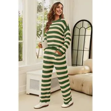 SENSERISE Women’s Cozy Striped Lounge Set with Versatility
