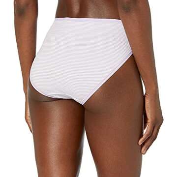 Amazon Essentials Women's Cotton High Leg Brief Underwear (Available in Plus Size), Pack of 6, Ditsy Floral/Mini Stripe/Wildflowers, Large