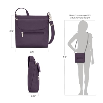Travelon Women's Anti-Theft Classic Mini Shoulder Bag in Purple