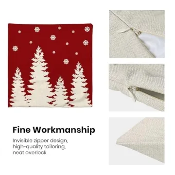 CXMEIFLY Christmas Pillow Covers Set of 2 Red Cream