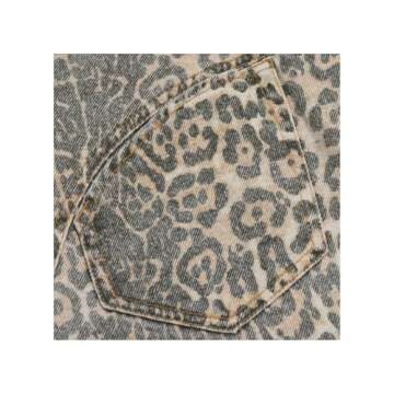 CUTEGAL Leopard Jeans Y2k Aesthetic Baggy Cargo Pants High Waisted Cheetah Print Jeans for Women (C,Small,Small)