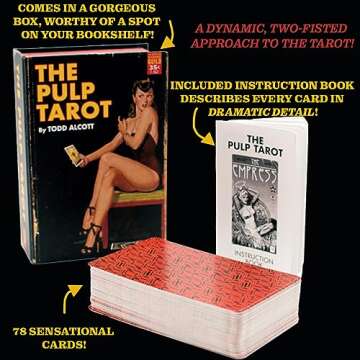 Pulp Magazines Themed Tarot Card Deck - with Characters from The History of Pulp Illustration - Boxed Set with 78 Cards