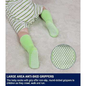 SDBING Baby Boys Girls Grips Socks Infant Toddlers Kids Non Slip Warm Thick Cotton Ankle Crew Socks ...