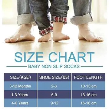 SDBING Baby Boys Girls Grips Socks Infant Toddlers Kids Non Slip Warm Thick Cotton Ankle Crew Socks with Grippers (1-3T, 6 Pairs Colorful)