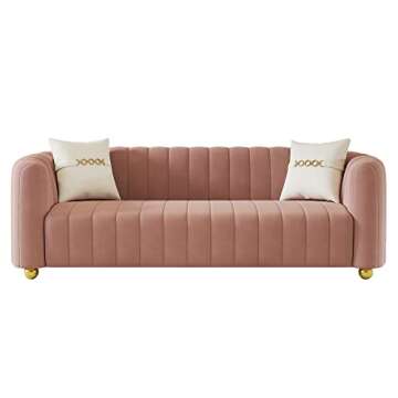 Stylish KEAI Pink Velvet Couch for Modern Spaces