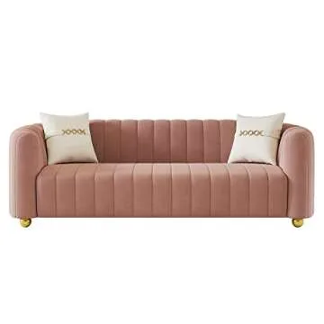Stylish KEAI Pink Velvet Couch for Modern Spaces