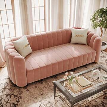 Stylish KEAI Pink Velvet Couch for Modern Spaces