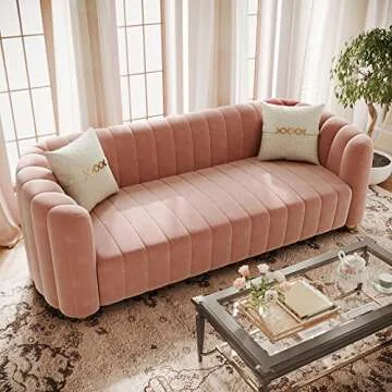 Stylish KEAI Pink Velvet Couch for Modern Spaces