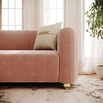 Stylish KEAI Pink Velvet Couch for Modern Spaces