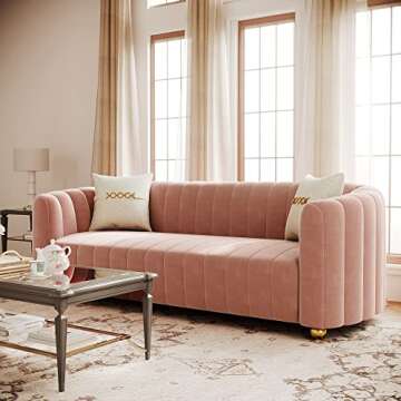 Stylish KEAI Pink Velvet Couch for Modern Spaces