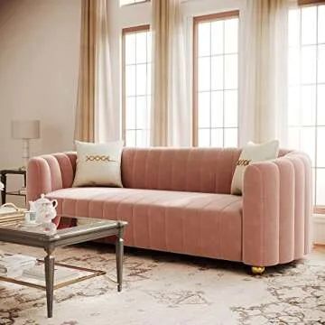 Stylish KEAI Pink Velvet Couch for Modern Spaces