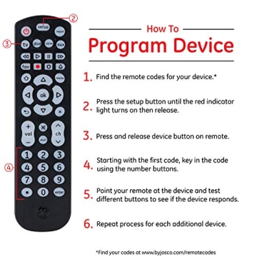 GE Universal Remote for TVs and Devices - 4 Device