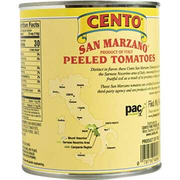 Cento Certified San Marzano Whole Peeled Plum Tomatoes - 28 Ounce, Pack of 6