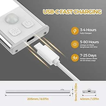 Under Cabinet Motion Sensor Lights - USB-C Rechargeable