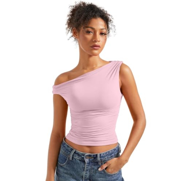 SUUKSESS Women's Y2K Trendy Off Shoulder Crop Top - Soft, Stretchy & Stylish