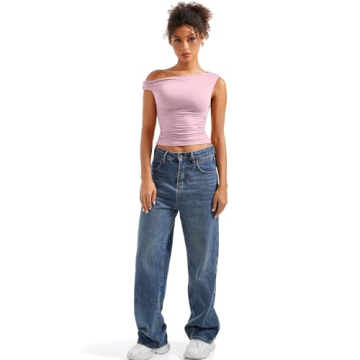 SUUKSESS Women's Y2K Trendy Off Shoulder Crop Top
