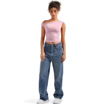 SUUKSESS Women's Y2K Trendy Off Shoulder Crop Top