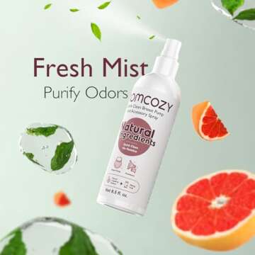 Momcozy Portable Breast Pump Cleaner Spray, Strong Milk Fat Removal & Residue-Free, Natural Grapefru...