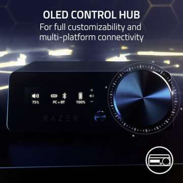 Razer Kraken V4 Pro Wireless Gaming Headset: OLED Control Hub - HD Haptics - 2.4GHz Wireless - Bluet...