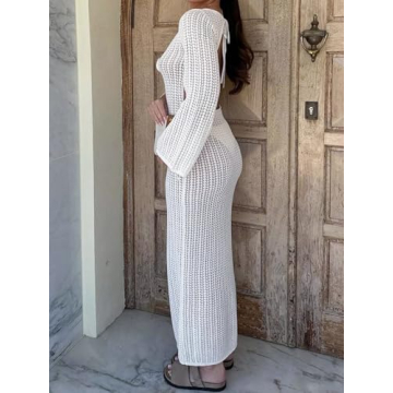 Leoparts Knitted Swimsuit Cover-Up for Elegant Beach Style