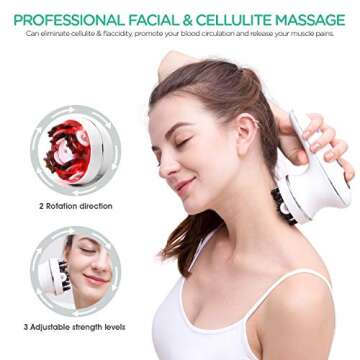 VOYOR Electric Cellulite Massager, Body Sculpting Machine for Arms, Belly, Legs, Waist, Buttocks, 3 Strengths for Body Cleaning and Deep Tissue Cellulite Massage, IPX7 Waterproof & Cordless VRMM1-NEW