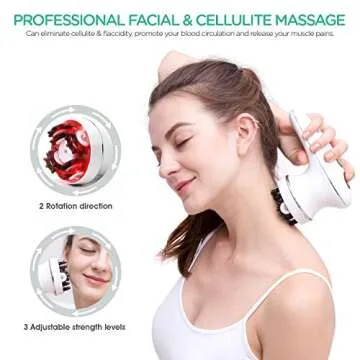 VOYOR Electric Cellulite Massager, Body Sculpting Machine for Arms, Belly, Legs, Waist, Buttocks, 3 Strengths for Body Cleaning and Deep Tissue Cellulite Massage, IPX7 Waterproof & Cordless VRMM1-NEW