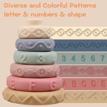 Stacking Rings Soft Toys for Babies 6 Months and up Old Girls Boys - Toddlers Sensory Educational Mo...
