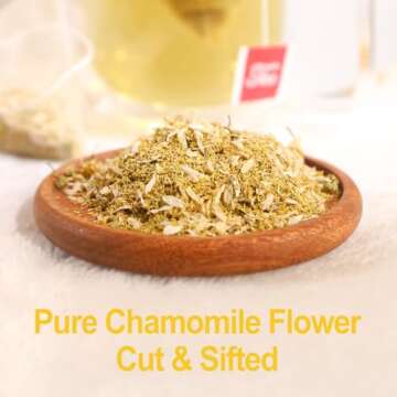FullChea - Chamomile Tea bags, 50 Teabags - Pure & Natural Chamomile Flower Herbal Tea for Relaxatio...