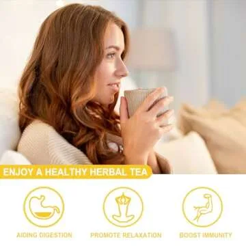 FullChea - Chamomile Tea bags, 50 Teabags - Pure & Natural Chamomile Flower Herbal Tea for Relaxation - Non-GMO - Caffeine-free - Support Digestion & Boost Immune System